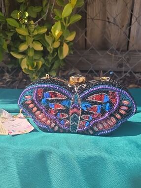 Elegant Butterfly Beaded Clutch